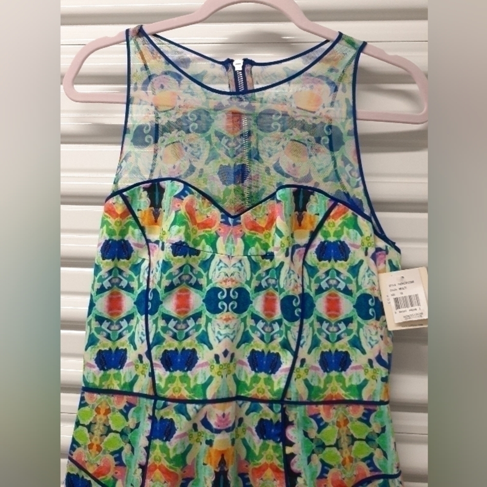 Milly Multicolored Sleeveless Dress  Size 10 - Picture 3 of 4